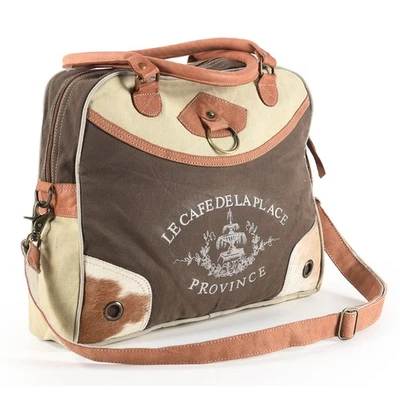 OH Ohlay Bags OHV148 Tote 100% Cotton Demin Genuine Leather Women Bag Western