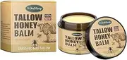 Beef Tallow and Honey Balm for Skin - Grass Fed Whipped Beef Tallow With Honey Face Body Moisturizer 2.12oz - Organic Unscented Fast Absorption Tallow Cream Infused with Manuka Honey Beeswax Olive Oil
