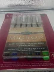 Pigma Micron 6 Pack Pen Set Earth Colors .45mm #30069 Sakura