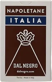 Dal Negro Napoletane Italia - Astuccio Marrone Playing Cards, 40 Cards, Brown, 51 x 83.5 mm, Made in Italy