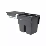 Hafele 2 x 38L Dark Grey Pull Out Waste Bin ** Special Order **
