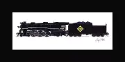 Erie Railroad 4-6-2 K5 #2939 10"x17" print in 10"x20" Mat Andy Fletcher signed