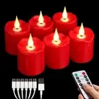 Rechargeable Flameless LED Votive Candles Red Waterproof LED Candles Lights w...