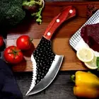 Butcher Cleaver Knife Chef Chopping Meat Slicing Forged Steel Wood Kitchen Tool