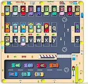 Magnetic Alphabet Maze Letter Puzzle - Montessori Alphabet Parking Maze for Toddlers Ages 3-5, Travel-Friendly Sensory Board for Boys & Girls, Educational Birthday Gifts Preschool Kids