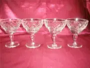 STUNNING 24% LEAD BOHEMIA PATTERNED COMPORTS X 4 CZECHOSLOVAKIA