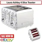 Laura Ashley 4 Slice Toaster Kitchen Bread Bagel Crumpet Toasting 7 Heat Warming