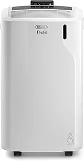 De'Longhi Pinguino PACEM82K, Silent Portable Air Conditioner, 9.400 BTU/h, for Rooms up to 80m³, Dehumidifier, Sustainable Gas R290, Class A, 24 H Timer, Remote Control, 2.4kW, White