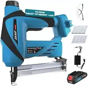 Cordless Nail Gun with 2.0Ah Li-ion Battery, 20V 2 in 1 Electric Nail Gun with 400 pcs Staple and 400 pcs Nails, Battery Powered for Upholstery, Small Projects and Woodworking