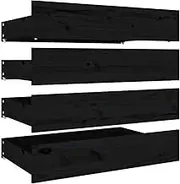 vidaXL Bed Drawers 4 pcs Black Solid Wood Pine