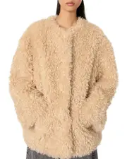 Maje Short Faux Fur Coat