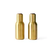 Salt and Pepper Grinder Set of 2, Pepper Mill & Salt Mill, Brushed Brass Base...