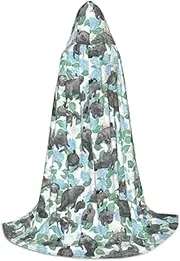VPPUR Rabbits Manatees Print Unisex Hooded Cloak For Carnival Theme Party Decorations Witch Costume Cosplay