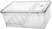 BELLIFFY Amphibian Pet Habitat with Basking Platform Durable Turtle Tank Aquarium for Turtles Crabs and Creatures Transparent Design for Easy Observation