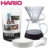 在飛比找momo購物網優惠-【HARIO】SIMPLY V60清透玻璃手沖禮盒組 S-V