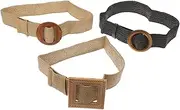 [FRCOLOR] 3Pcs Women Woven Belt Elastic Waist Belt with Buckle Versatile Straw Belts for Dresses and Casual Wear Chic Accessory for All Occasions
