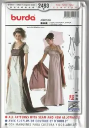 Burda Sewing Pattern 2493 Miss Empress Josephine Dress Costume Sz 10-22