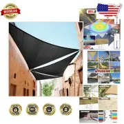 Custom Black Right Triangle Sun Shade Sail 11' x 12' x 16.3' - UV Protection