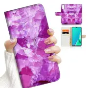 ( For Vivo Y11s ) Flip Case Cover AJ23646 Purple Crystal marble