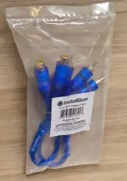 InstallGear 1ft Shielded 1 Female to 2 Male RCA Y Adapter Connector (2 Pack)