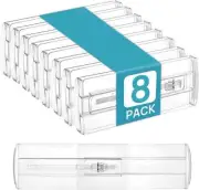 8 Pack Drawer Dividers for Clothes, Adjustable 4" High Expandable from 10.6"-17"