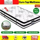 Giselle Mattress Single Bed Pocket Spring Foam Euro Top 34cm Thick Mattress