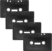NUOBESTY 4pcs Black Matte Cassette Tape Audio Cassettes Recording Blank Audio Tapes Empty Cassette Tape Recordable