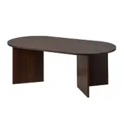 Oikiture Coffee Table Oval Walnut