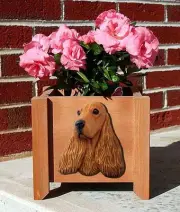 English Cocker Spaniel Planter Flower Pot Fawn