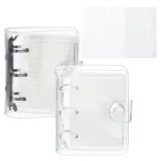 Clear 3 Ring Binder Cover, 2 Pack PVC Notebook Binder, Black White