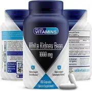 White Kidney Bean 1000mg - 180 Capsules - White Kidney Bean Supplement - Helps