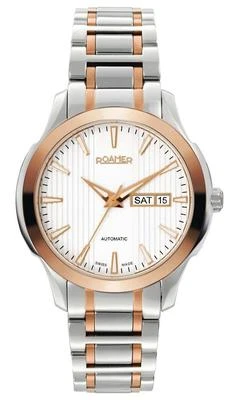 Roamer Mechaline EOS Rose Gold Tone Swiss Made Men's Automatic Watch $1500 NEW