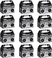 12 Pieces 80s 90s Novelty Boom Favor Boxes Boombox Prop Radio Decorations Table Centerpieces Decor for Retro 1980s Theme Hip Hop Party Favors