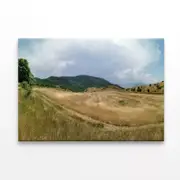 Grassy Field with Hills,Sky Print 100% Australian Made 120 x 90cm (Stretched)