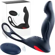 DVEDO Prostate Massager Anal Vibrator Thrusting Vibrating with Cock Ring Anal Plug Anal Sex Toys P Sport Massager Male Sex Toys for Men Women and Couples Waterproof Remote Control