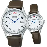 在飛比找PChome24h購物優惠-SEIKO 精工 經典簡約 110週年紀念限量版對錶-V15