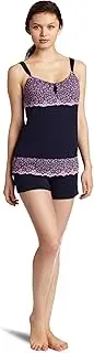 [Josie by Natori] Sleepwear Women's Hypnotic Cami Pajama Set, Sailor Blue, Large