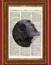 Death Star Star Wars Dictionary Art Print Book Page Picture Collectible Poster