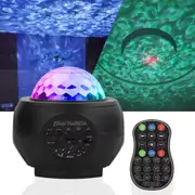 Colorful LED Rotating Musical Star Night Light and Ocean Wave Projector with Bluetooth