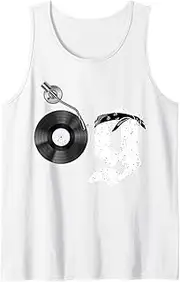 [Generic] Old School Dad OG Hip Hop Head Vinyl Retro 80s 90s Nostalgia Tank Top T-Shirt for Men Crew Neck Tee Shirt