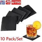 10X Natural Stone Retro Cup Mats Slate Coasters10cm for Drinks Beverages