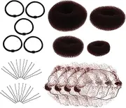 FOMIYES 1set Hair Bun Tool Invisible Mesh Hair Net Elastic Hairnet with Clips for Dancers Stylists for Weddings Events Natural Look Easy