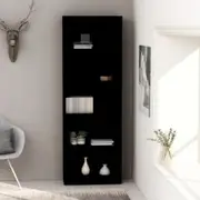 5-Tier Book Cabinet Black 60x24x175 cm Chipboard