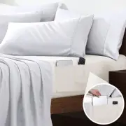 Twin XL Double-Sided Organizer Pocket Fitted Smart Sheet - Double Brushed Ult...