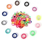 200 Pcs Baby Hair Ties,Mini Baby Hair Bands Ties, Cotton Toddler Hair Ties for Girls and Kids, Multicolor Small Seamless Hair Bands Elastic Ponytail Holders Kids Toddler Weaving Craft DIY Gift