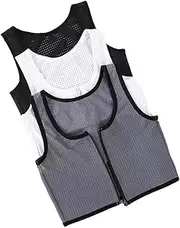 [Kreeqe] FTM Trans Zip Up Elastic Chest Binder Breathable Summer Cool Mesh Slim Fit Tank Top