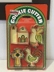 Vintage Capers Cookie Cutters 4 Piece Stainless Steel Religious Lone Toy Tree