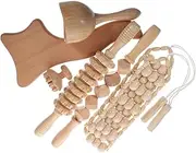 Massager 6-head Wood Therapy Tools Massage Tool Set for Back Neck Shoulder