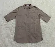 Undercover x Uniqlo Button Up Shirt Jacket in Beige