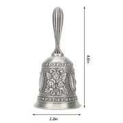 Vintage Hand Bell Flower Carving Zinc Alloy Hand Ring Bell For Bar Wedding S WPD